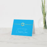 Cartão De Agradecimento OBRIGADO bar mitzvah estrela dourada moderna aqua<br><div class="desc">[ NOTA - O EFEITO DOURADO É UMA IMAGEM IMPRESSA ] Um design moderno e simples para a Configuração do CARTÕES DE AGRADECIMENTOS como modelo, é simples adicionar seus próprios detalhes ou clicar no botão Tamanho e você pode adicionar ou alterar texto, fontes, tamanhos personalizados etc., DICA: 1. Para redimensionar/reposicionar...</div>