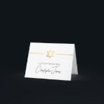 Cartão De Agradecimento OBRIGADO bar mitzvah, estrela judaica de ouro mode<br><div class="desc">[ NOTA - O EFEITO DOURADO É UMA IMAGEM IMPRESSA ] Um design moderno e simples para a Configuração do CARTÕES DE AGRADECIMENTOS como modelo, é simples adicionar seus próprios detalhes ou clicar no botão Tamanho e você pode adicionar ou alterar texto, fontes, tamanhos personalizados etc., DICA: 1. Para redimensionar/reposicionar...</div>