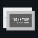 Cartão De Agradecimento OBRIGADO BAR MITZVAH geométrico moderno mono cinza<br><div class="desc">por kat massard >>> https://linktr.ee/simplysweetpaperie <<<</div>