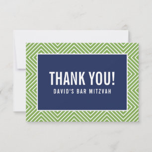 Cartão De Agradecimento OBRIGADO BAR MITZVAH marinho geométrico verde mode