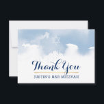 Cartão De Agradecimento OBRIGADO BAR MITZVAH, moderna estrela, azul, aquar<br><div class="desc">pelo kat massard >> kat@simplysweetPAPERIE.com << Uma maneira simples e na moda de dizer obrigado para o seu convidado para assistir ao BAR do seu filho MITZVAH Setup como modelo é simples você adicionar seus próprios detalhes ou clicar no botão personalizar e você pode adicionar ou alterar texto, fontes, tamanhos...</div>