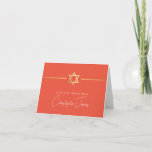 Cartão De Agradecimento OBRIGADO bar mitzvah moderna estrela judaica laran<br><div class="desc">[ NOTA - O EFEITO DOURADO É UMA IMAGEM IMPRESSA ] Um design moderno e simples para a Configuração do CARTÕES DE AGRADECIMENTOS como modelo, é simples adicionar seus próprios detalhes ou clicar no botão Tamanho e você pode adicionar ou alterar texto, fontes, tamanhos personalizados etc., DICA: 1. Para redimensionar/reposicionar...</div>