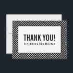 Cartão De Agradecimento OBRIGADO BAR MITZVAH moderno branco geométrico<br><div class="desc">por kat massard >> https://linktr.ee/simplysweetpaperie <<< Uma maneira simples e na moda para dizer obrigado ao seu convidado por participar do seu evento. Configurar como um modelo é simples para você adicionar seus próprios detalhes, ou apertar o botão personalizar e você pode adicionar ou alterar texto, fontes, tamanhos, etc., DICA:...</div>