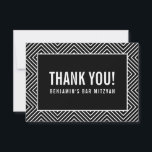 Cartão De Agradecimento OBRIGADO BAR MITZVAH moderno branco geométrico<br><div class="desc">por kat massard >> https://linktr.ee/simplysweetpaperie <<< Uma maneira simples e na moda para dizer obrigado ao seu convidado por participar do seu evento. Configurar como um modelo é simples para você adicionar seus próprios detalhes, ou apertar o botão personalizar e você pode adicionar ou alterar texto, fontes, tamanhos, etc., DICA:...</div>
