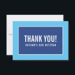 Cartão De Agradecimento OBRIGADO BAR MITZVAH moderno e minimalista azul re<br><div class="desc">por kat massard >> https://linktr.ee/simplysweetpaperie <<< Uma maneira simples e na moda para dizer obrigado ao seu convidado por participar do seu evento. Configurar como um modelo é simples para você adicionar seus próprios detalhes, ou apertar o botão personalizar e você pode adicionar ou alterar texto, fontes, tamanhos, etc., DICA:...</div>