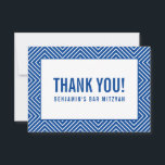 Cartão De Agradecimento OBRIGADO BAR MITZVAH moderno, geométrico, azul rea<br><div class="desc">por kat massard >> https://linktr.ee/simplysweetpaperie <<< Uma maneira simples e na moda para dizer obrigado ao seu convidado por participar do seu evento. Configurar como um modelo é simples para você adicionar seus próprios detalhes, ou apertar o botão personalizar e você pode adicionar ou alterar texto, fontes, tamanhos, etc., DICA:...</div>