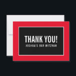 Cartão De Agradecimento OBRIGADO BAR MITZVAH moderno minimalista vermelho<br><div class="desc">por kat massard >> https://linktr.ee/simplysweetpaperie <<< Uma maneira simples e na moda para dizer obrigado ao seu convidado por participar do seu evento. Configurar como um modelo é simples para você adicionar seus próprios detalhes, ou apertar o botão personalizar e você pode adicionar ou alterar texto, fontes, tamanhos, etc., DICA:...</div>