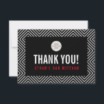 Cartão De Agradecimento OBRIGADO BAR MITZVAH moderno vermelho-preto<br><div class="desc">pelo kat massard >> https://linktr.ee/simplysweetpaperie <<< Uma maneira simples e na moda para dizer obrigado ao seu convidado para participar do evento - incluindo o logotipo do evento Configuração como modelo, é simples você adicionar seus próprios detalhes ou clicar no botão personalizar e você pode adicionar ou alterar texto, fontes,...</div>