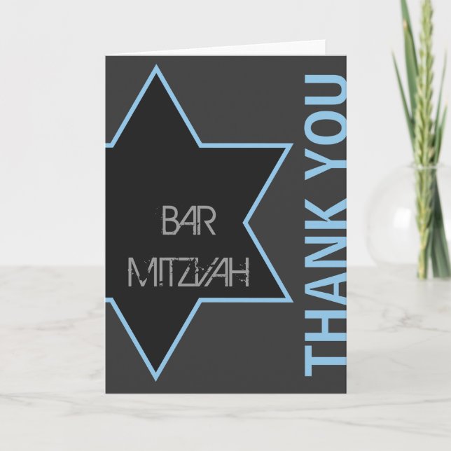 Cartão De Agradecimento Obrigado bar moderno Mitzvah (Frente)