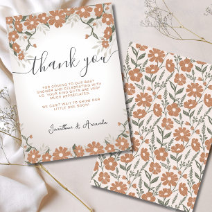 Cartão De Agradecimento Obrigado Bebê no Bloom Primavera Daisy Chá