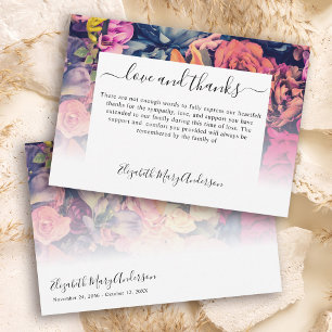 Cartão De Agradecimento Obrigado, Bereavement Moody Floral