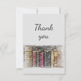 Cartão De Agradecimento Obrigado Biblioteca Livros Leitura Ajuda Voluntári