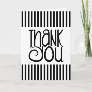 Cartão De Agradecimento Obrigado Black Strips Card