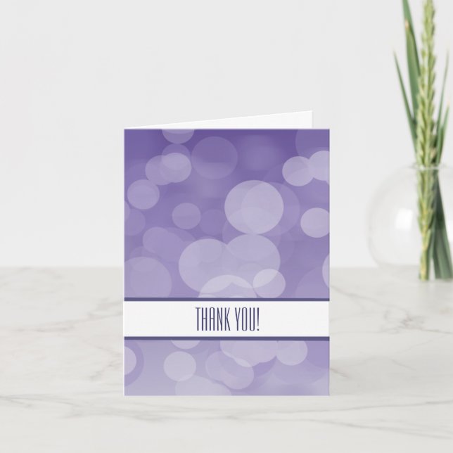 Cartão De Agradecimento Obrigado Bokeh Roxo (Frente)