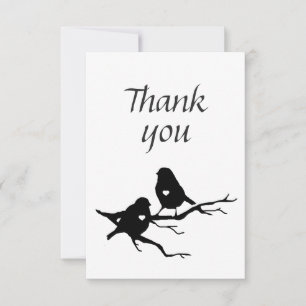 Cartão De Agradecimento Obrigado, Bonita Silhueta de Pássaros no Ramal