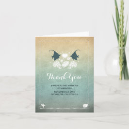 Cartão De Agradecimento obrigado bonito ocasional do casamento de praia