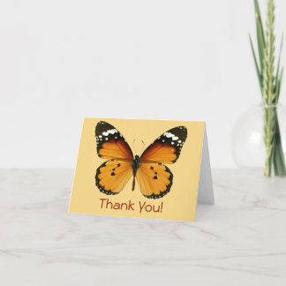 Cartão De Agradecimento Obrigado! Borboleta Monarca Mensagem Personalizada