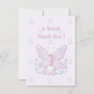 Cartão De Agradecimento Obrigado Borboleta Sonho Lavanda Roxa Baby Shower