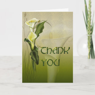 Cartão De Agradecimento Obrigado branco do casamento do Calla você