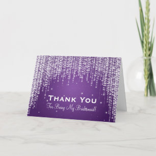 Cartão De Agradecimento Obrigado Bridesmaid Night Dazzzle Purple