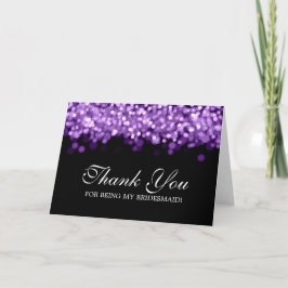 Cartão De Agradecimento Obrigado, Bridesmaid Purple Lights