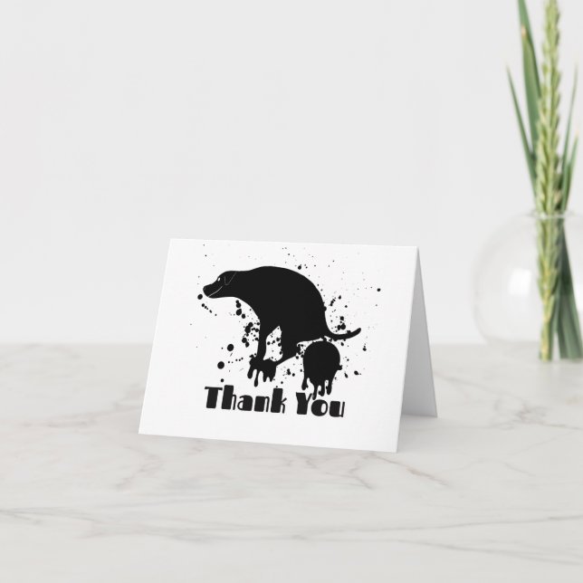 Cartão De Agradecimento Obrigado Cachorro Pooping (Frente)