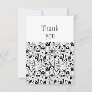 Cartão De Agradecimento Obrigado Cachorro Sentado Cuidando Da Arte De Cach