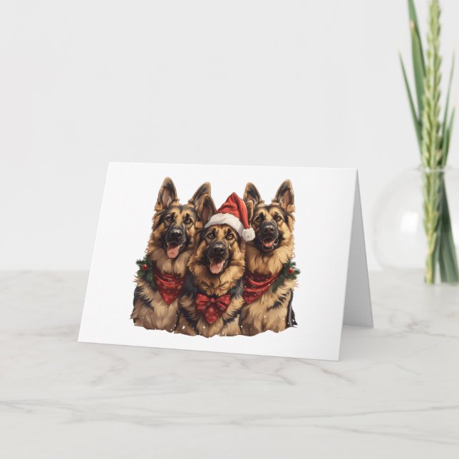 Cartão De Agradecimento Obrigado Cachorros de German shepherd de Natal (Frente)