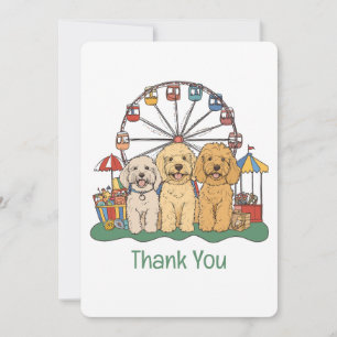 Cartão De Agradecimento Obrigado Cachorros De Goldendoodle No Carnaval