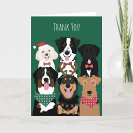 Cartão De Agradecimento Obrigado Cachorros De Natal Bonitos