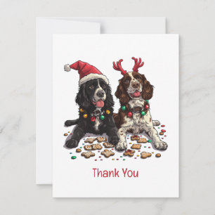 Cartão De Agradecimento Obrigado Cachorros de Panela de Natal