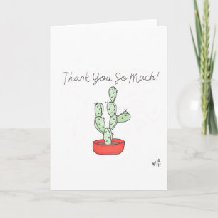 Cartão De Agradecimento Obrigado Cactus 5 Card