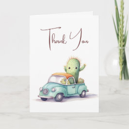 Cartão De Agradecimento Obrigado Cactus No Caminho De Retro