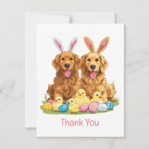 Cartão De Agradecimento Obrigado Cães Golden Retriever com Orelhas de Coel