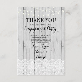 Cartão De Agradecimento Obrigado carda o laço rústico do inverno das luzes