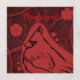 Cartão De Agradecimento Obrigado cardeal vermelho