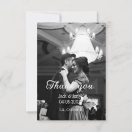 Cartão De Agradecimento Obrigado casal de casamento moderno simples mensag