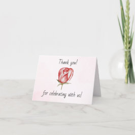 Cartão De Agradecimento Obrigado Casamento de Jardim Rosa Bege Primavera V