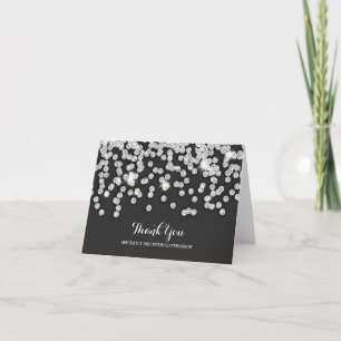 Cartão De Agradecimento Obrigado Casamento Diamantes Prata
