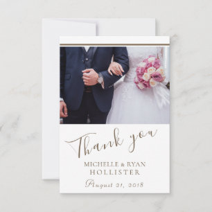Cartão De Agradecimento Obrigado Casamento Foto Elegante