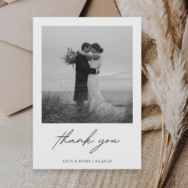 Cartão De Agradecimento Obrigado Casamento Foto Minimalista