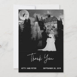 Cartão De Agradecimento Obrigado Casamento Mansão Outubro Halloween