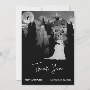 Cartão De Agradecimento Obrigado Casamento Mansão Outubro Halloween