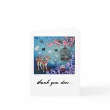 Obrigado, cervo. Cartão, envelopes brancos