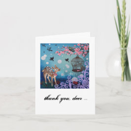 Cartão De Agradecimento Obrigado, cervo. Cartão, envelopes brancos