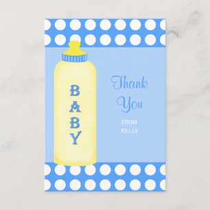 Cartão De Agradecimento Obrigado Chá Baby Boy Flat 3.5 x 5 Card
