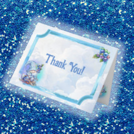 Cartão De Agradecimento Obrigado Chá de fraldas De Gnome Blueberry