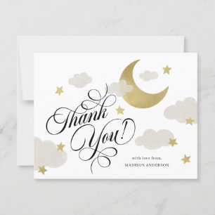 Cartão De Agradecimento Obrigado Chá de fraldas De Nuvem Das Estrelas Da 