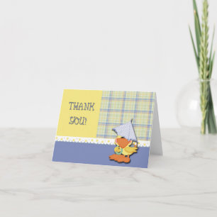 Cartão De Agradecimento Obrigado, Chá de fraldas Duck