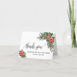 Cartão De Agradecimento Obrigado chá de Natal dobrado